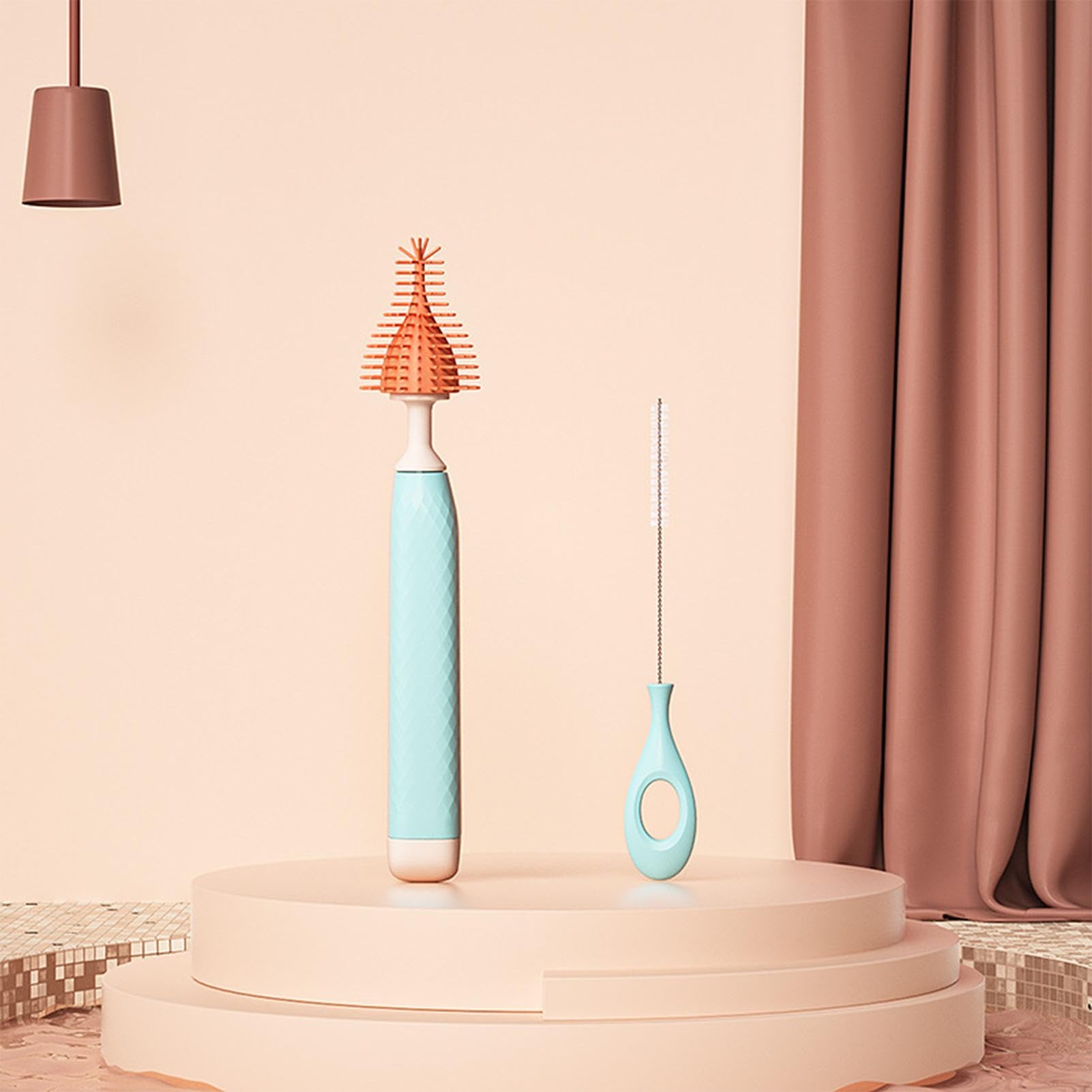 Ensemble De Brosses 3 En 1 Réutilisables En Silicone Pour Biberon, Brosse De Nettoyage à Long Manche Avec Nettoyeur De Paille, Brosse De Nettoyage 3 En 1 En Nylon (rose