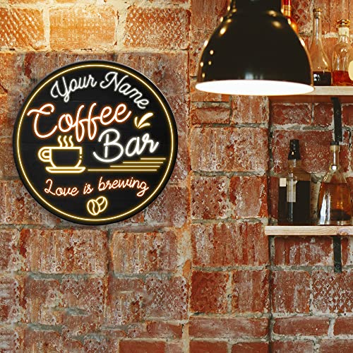 Memate Coffee Bar Sign, Personalized Coffee Signs For Coffee Bar Decor, Custom Name Coffee Wall Art, Coffee And Tea Signs Accessories, Rustic Wooden Plaque For Coffee Decor - Not Real Neon Sign #TOP6