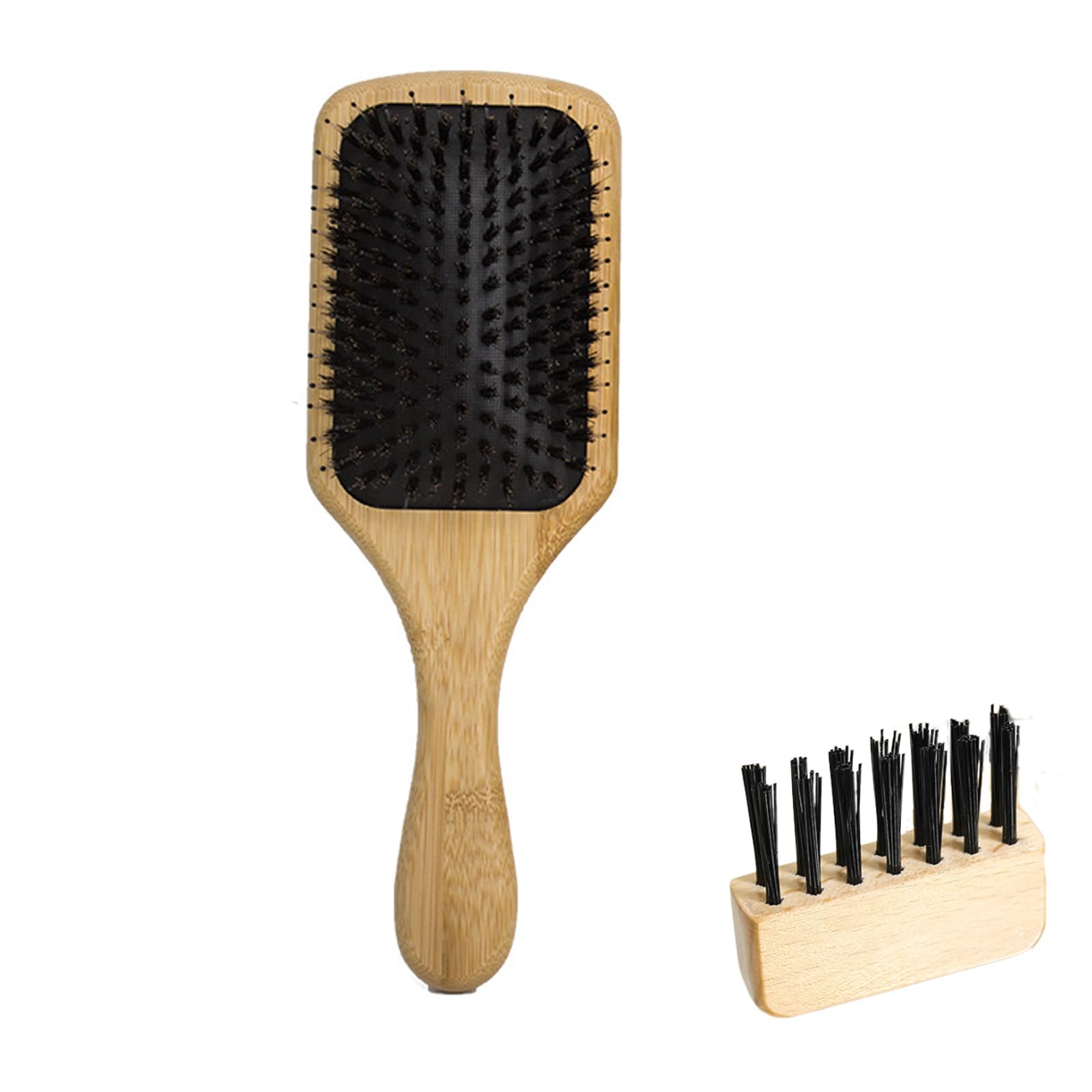 Amazon | DFsucces ヘアブラシ 豚毛くし 楠竹 櫛 エアクッション