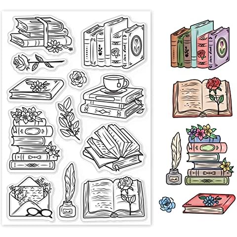 GLOBLELAND Vintage Books Clear Stamps Cover
