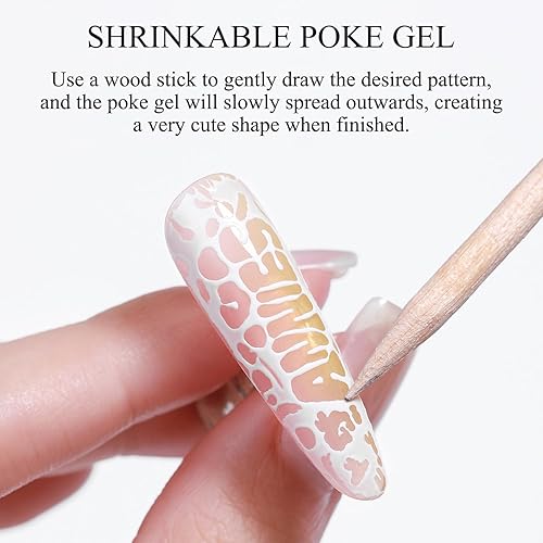 Miniatura 2 de Juego de esmaltes de uñas de gel Poke blanco y negro con base profesional Poke Gel Pintura de gel multifuncional para uñas de diseño artístico con