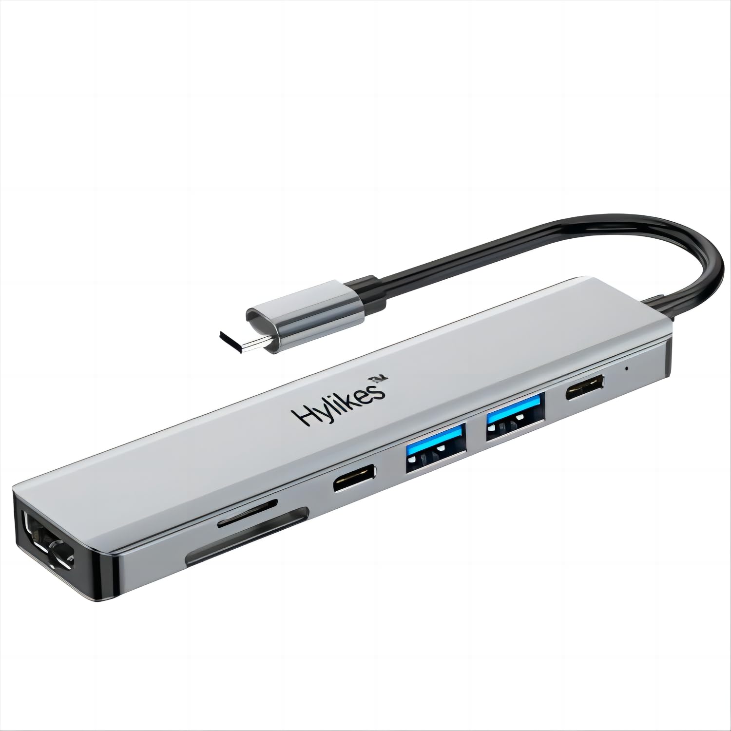 Hylikes USB C Hub,USB C Multiport Adapter,USB hub with hdmi,4K HDMI Out, 87W PD Charging, USB3.0 5 Gbps Data Ports, TF and SD Card Reader, for MacBook Air, MacBook Pro, XPS, and More