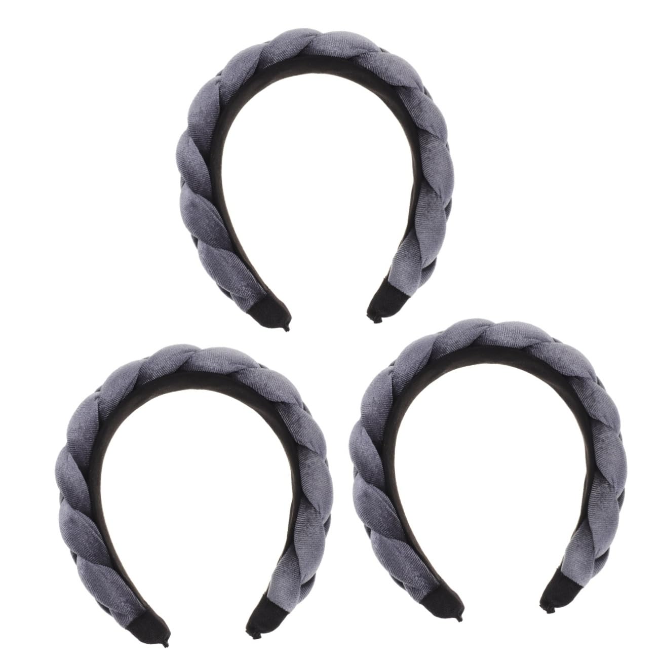 FOMIYES 3piezas Diadema Ancha Acolchada Vintage Para Mujer Diadema Retro De Pelo Trenzado Para Cuidado Piel Para Fiestas y Uso Diario