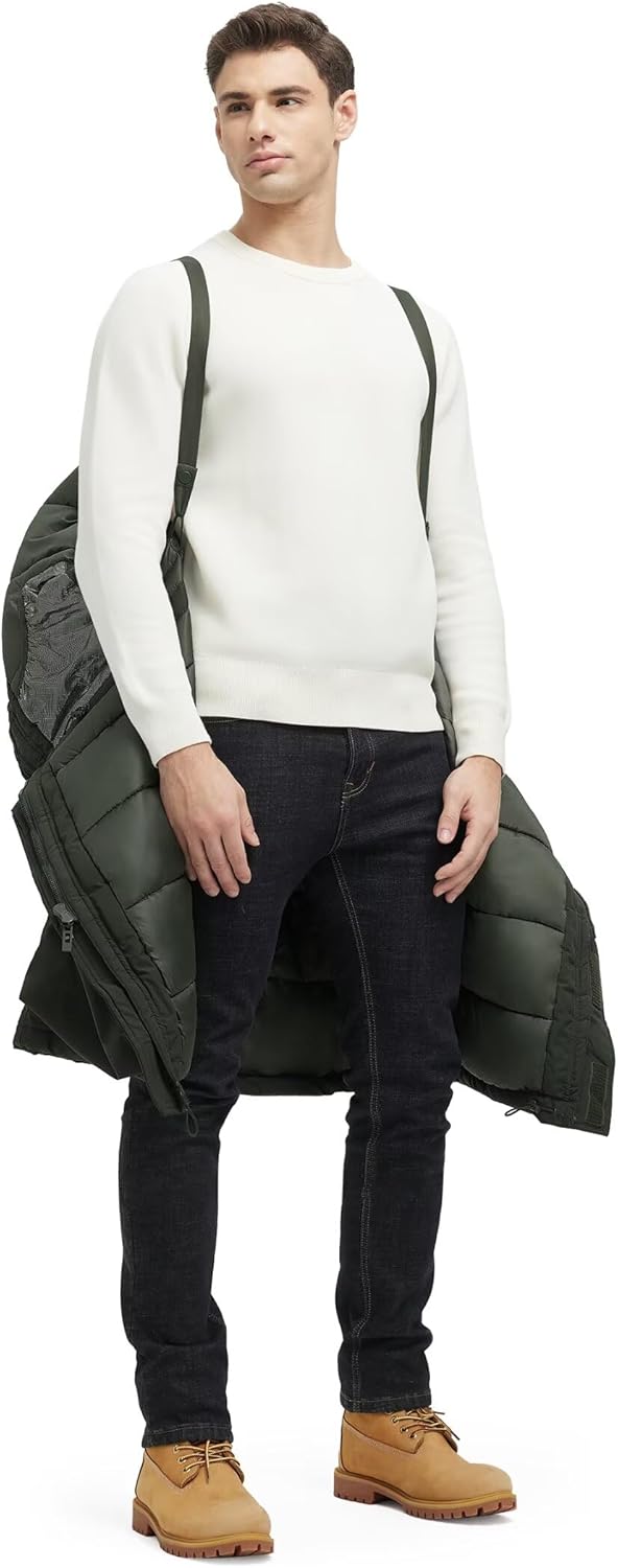 Men's Extra Long Parka Winter Coats Hooded Puffer Jacket Heavy Warm Water-resistant Outerwear Cold Weather - Image 6