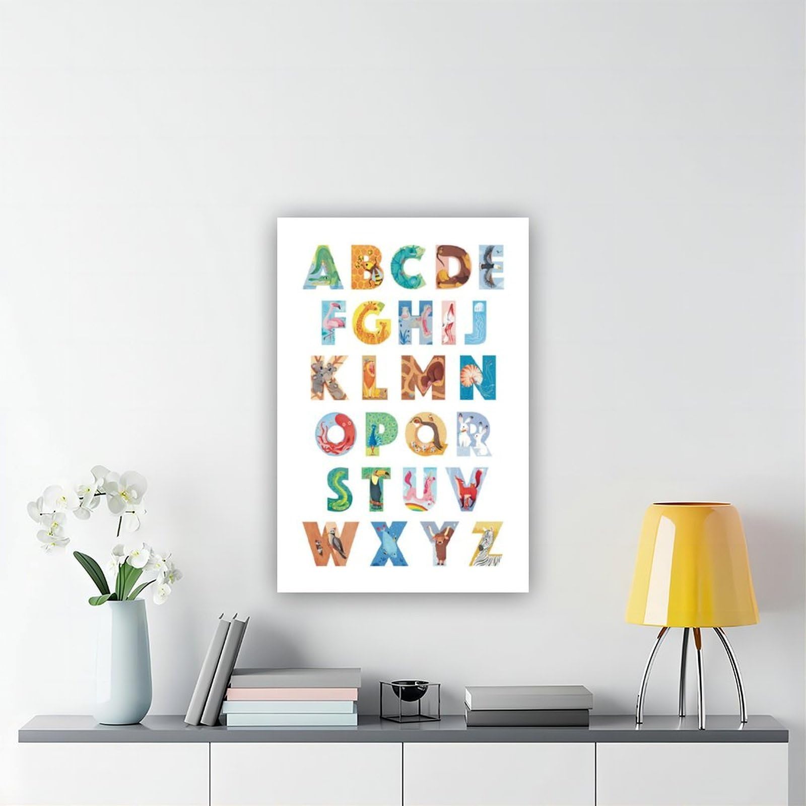 Poster éducatif sur toile pour la maternelle - Décoration murale pour salon, chambre à coucher - 30,5 x 45,7 cm (L x l)