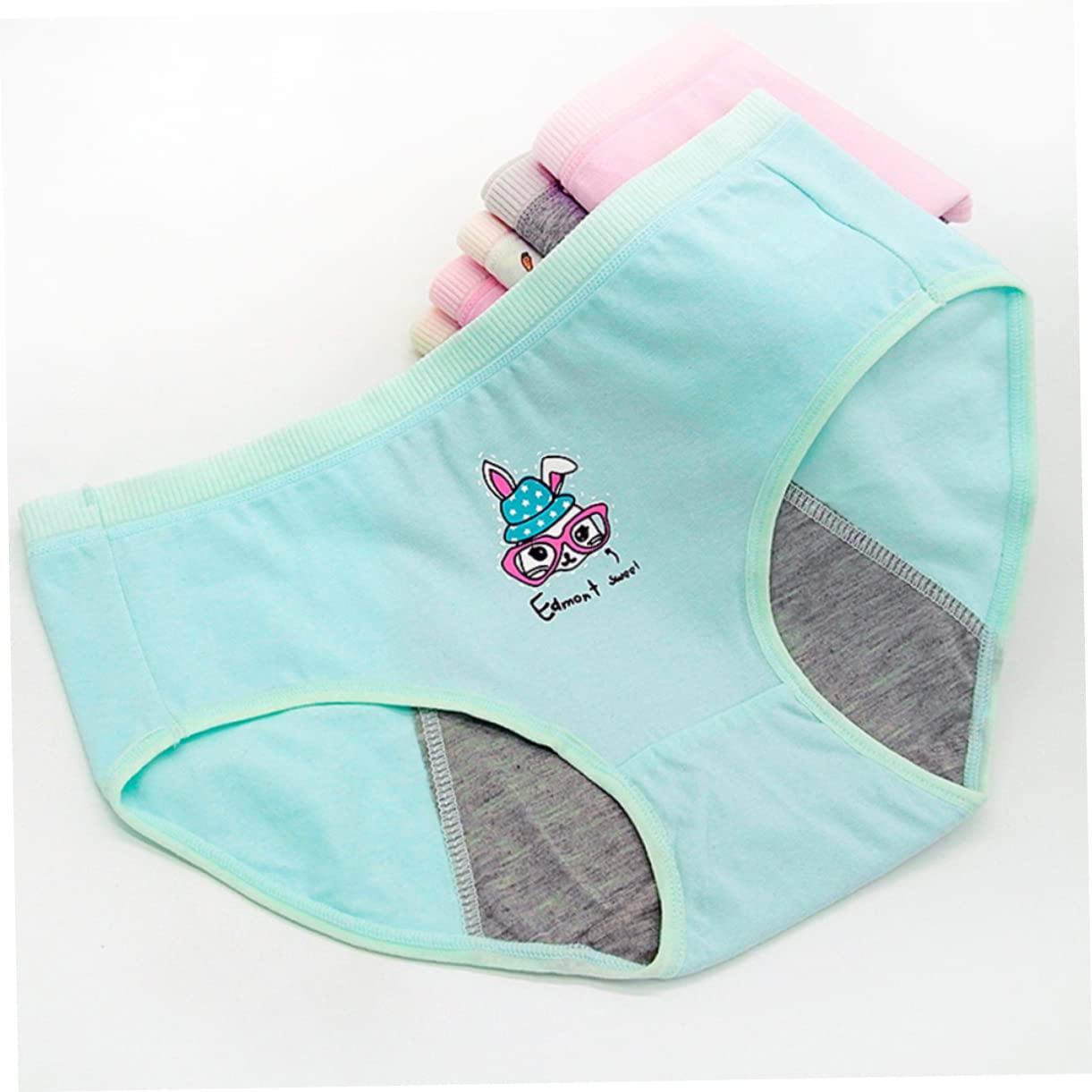 SHERCHPRY 9 piezas de ropa interior para el período menstrual a prueba de fugas, bragas menstruales de algodón que absorben la humedad, pantalones sanitarios para niñas, cunas de dedos, pantalones de