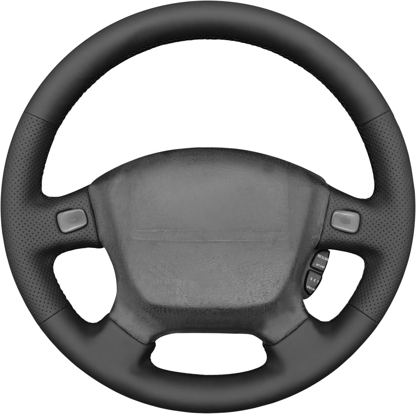 Black Genuine Leather Custom Stitched Steering Wheel Cover for Honda del Sol 1993-1997/ Honda Integra 1994-2001/Honda Civic EJ EG EJ1 EJ2 EG6 EG9 1992-1995 Accessories OEM Interior Parts (2)
