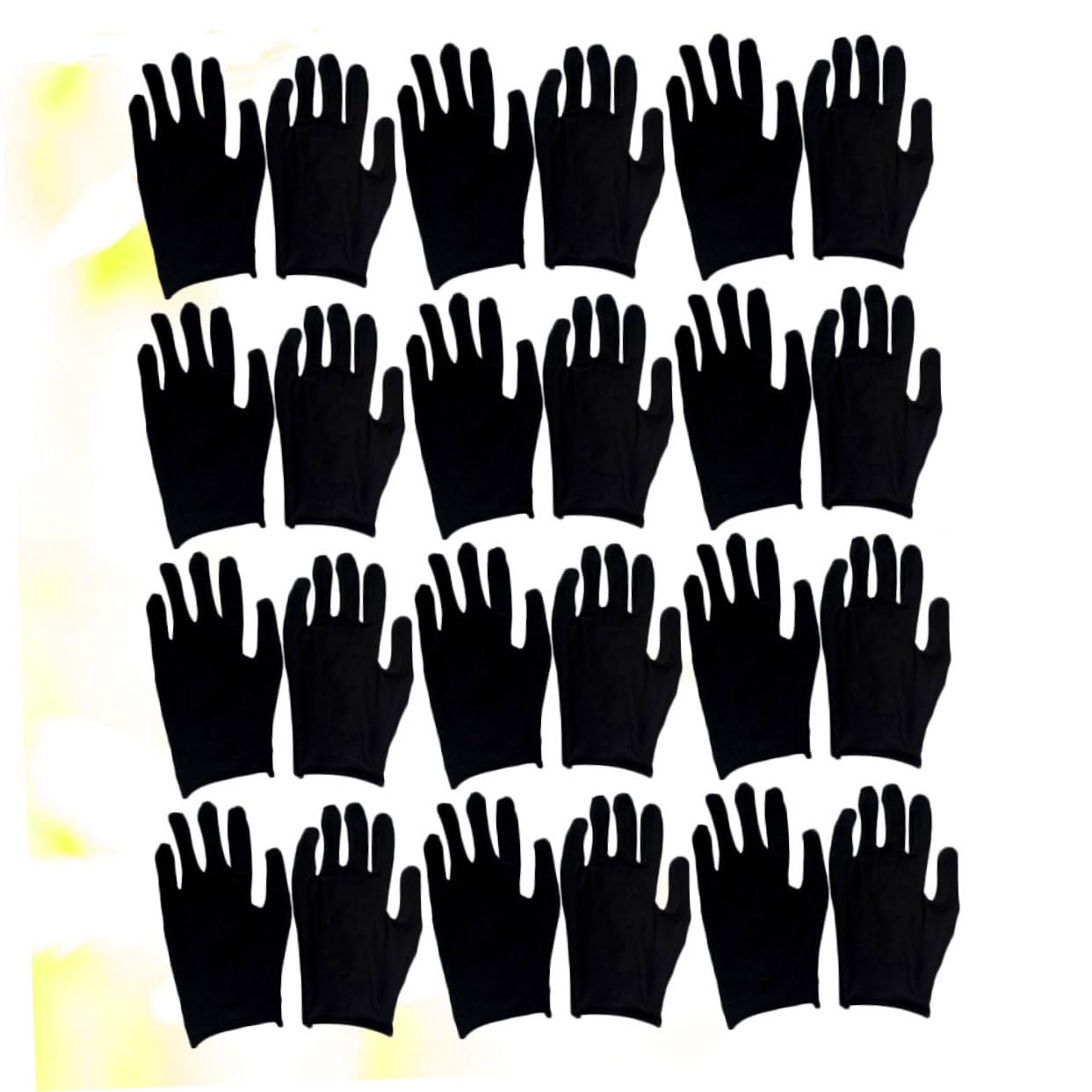 PartyKindom Guantes de Algodón Negros para Trabajo Resistentes y Transpirables, 12 Pares, Impermeables y Anti-corte, Ideales para Jardinería y Uso Industrial