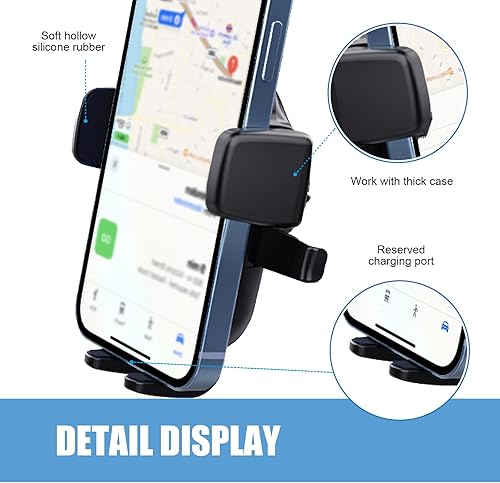 Miniatura 5 de Soporte para teléfono móvil para tablero de instrumentos, soporte de navegación con base de ventosa con brazo telescópico, rotación multifuncional