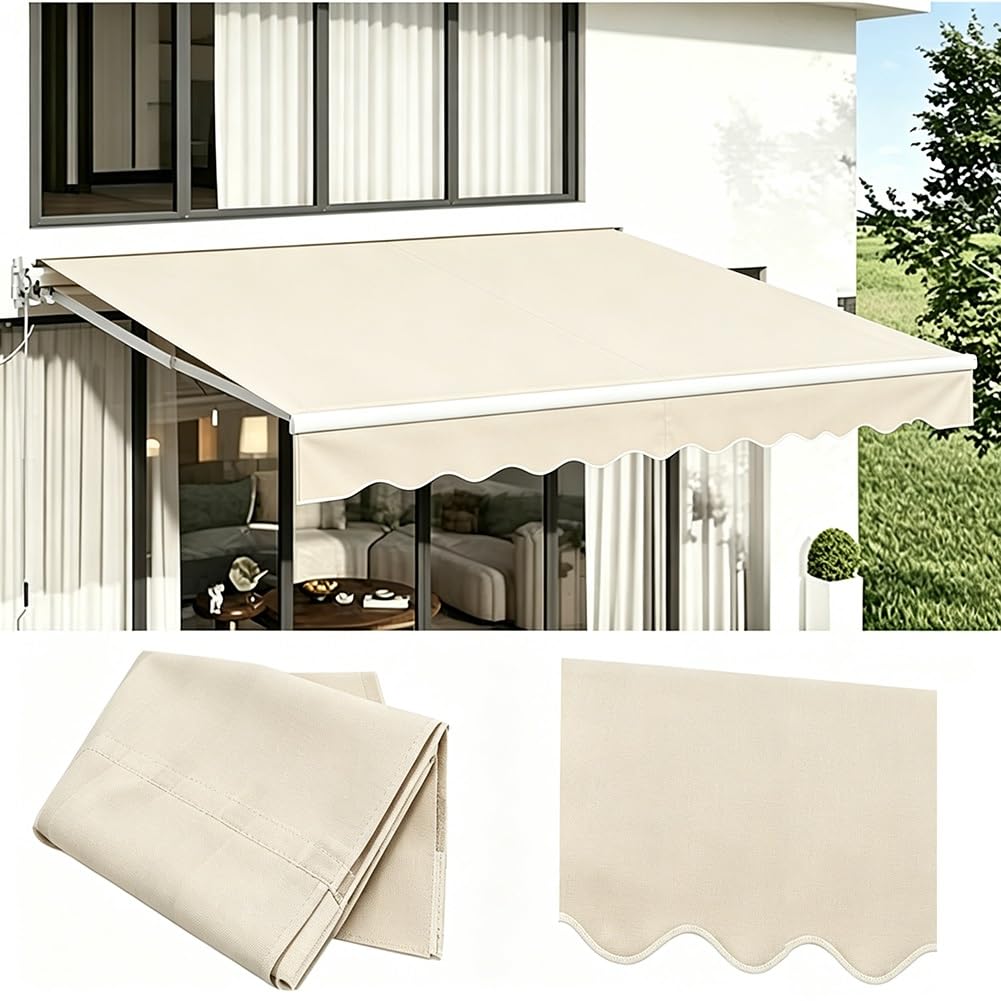 Toldo Retráctil Recambio de Tela 200 240 300 350 400 600cm Cubierta del Toldo de Sombra del Sol, Lona Recambio Jardín Patio Terraza Balcón(600x300 cm)