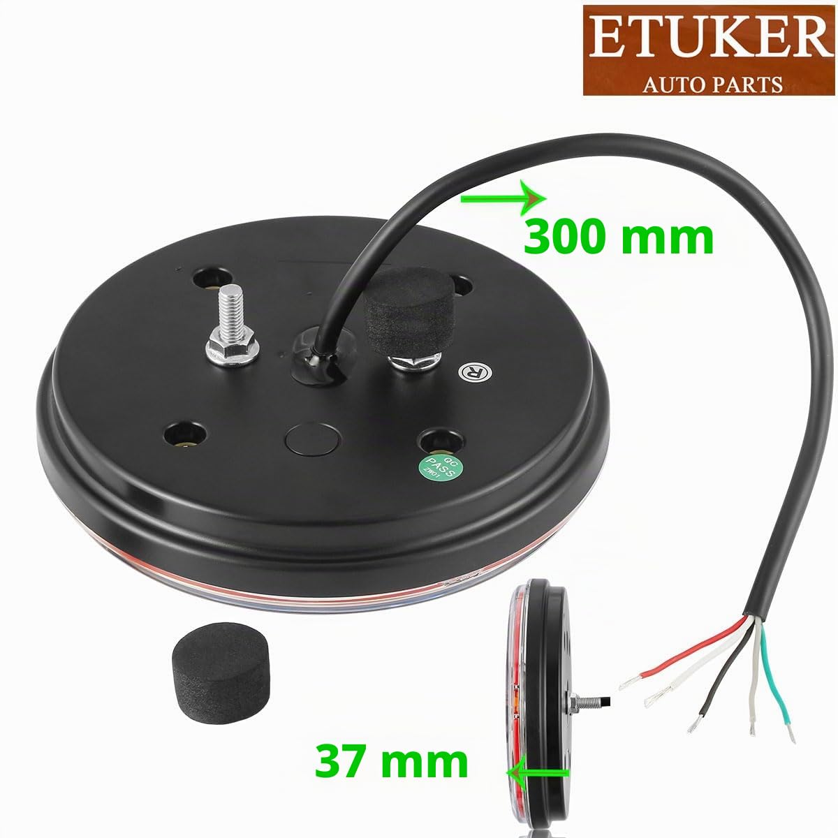 2x Fanali Posteriori per Rimorchio LED 12/24v 4 Funzioni ECE R10 EMC Impermeabile Rotondo Luci led Posteriori,Rimorchio Luce di Retromarcia per Caravan Trattori Furgoni