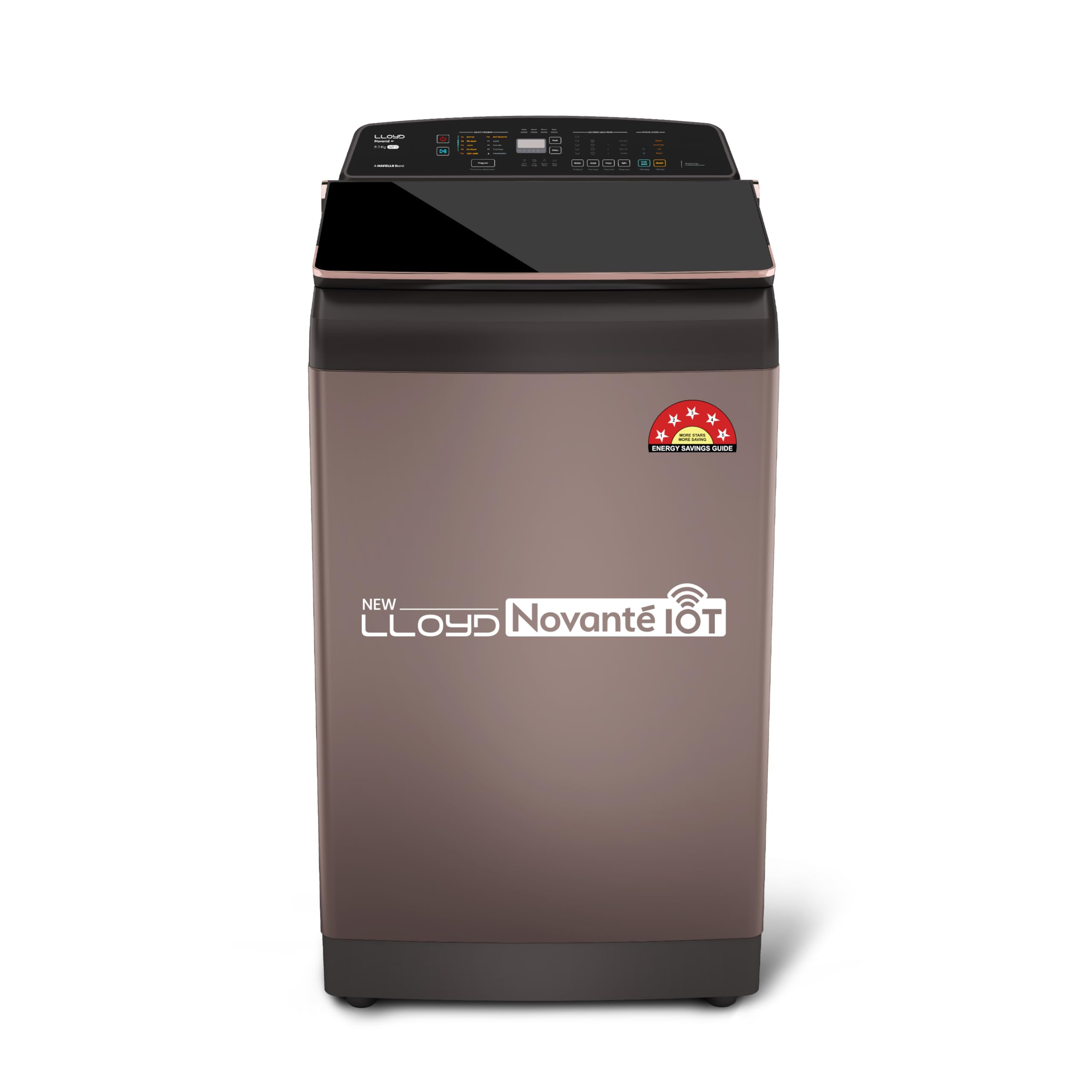 Havells-Lloyd 8.5 Kg 5 Star Fully Automatic Intelli Inverter Motor Top Load Novante IOT With With In Built Heater Washing Machine (GLWT855N12CB Copper Blush)-image-16