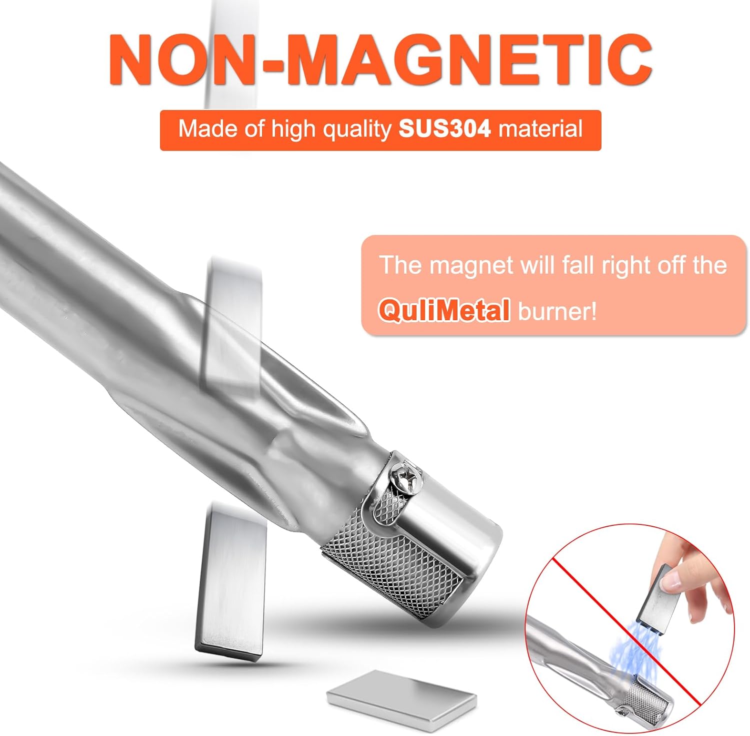 QuliMetal 18" Grill Burner and 7637 7635 Grill Parts for Weber Spirit E-210, Spirit 200, GS4 Spirit II 200