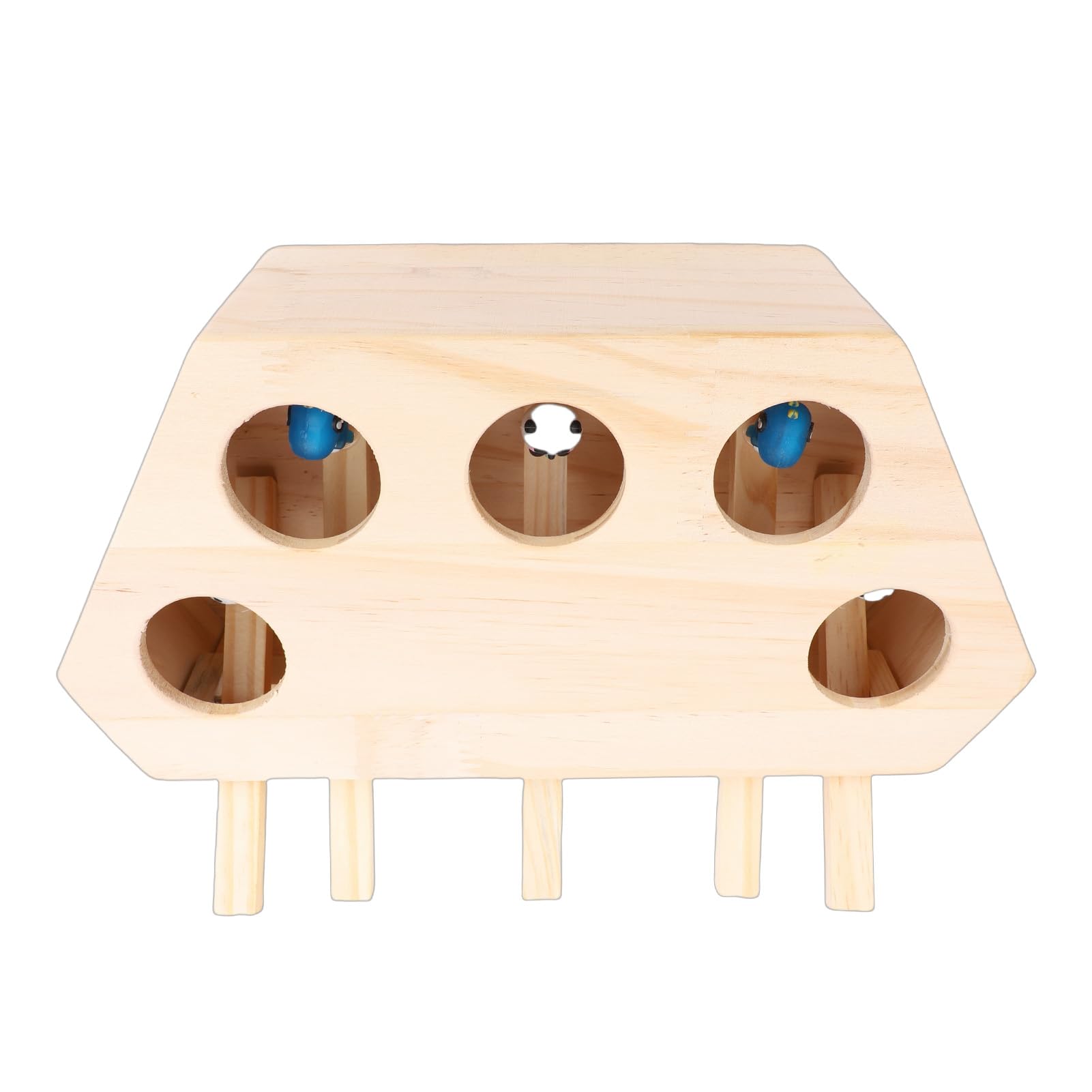 Hölzernes Katzenschlagspielzeug mit 5 Löchern, Reduziert Langeweile, Interaktives Katzen-Puzzle-Box-Spielzeug für Kitty-Übungen