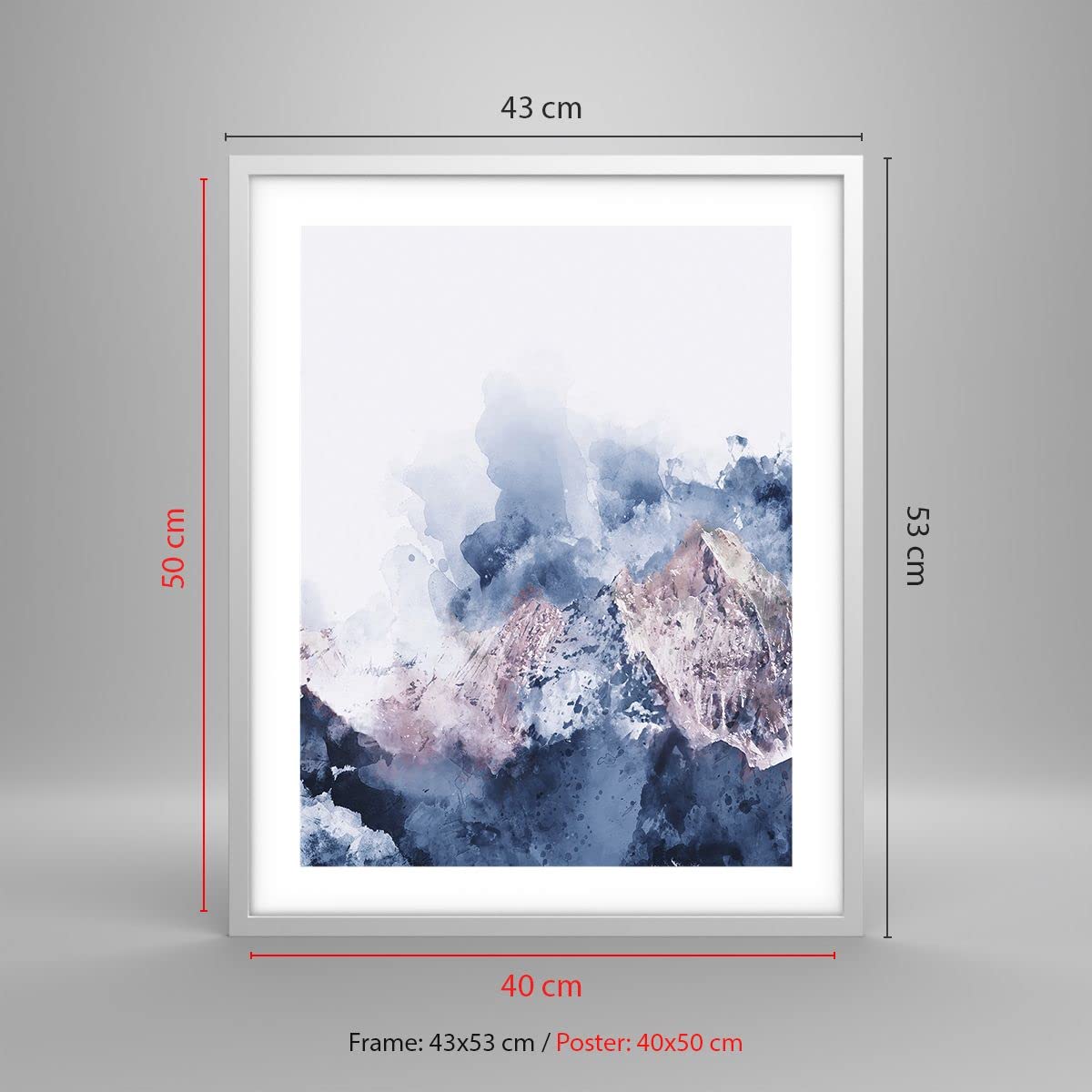 ARTTOR Poster Cadre Blanc 40x50 cm Affiche Abstrait Paysages - 3886 - P2W