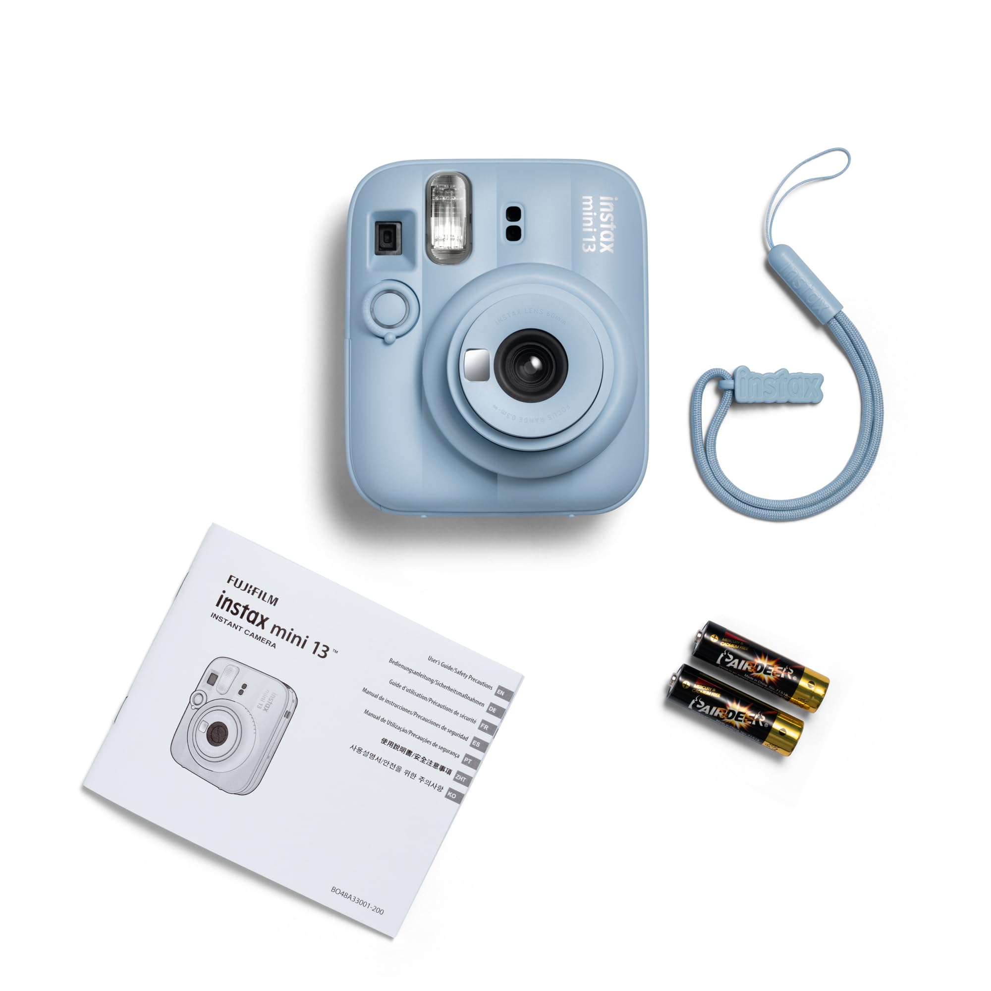 Appareil Photo instantané instax Mini 13 avec Flash Automatique intégré, Miroir pour Selfies intégré, Mode Gros Plan et retardateur, Bleu Glacé