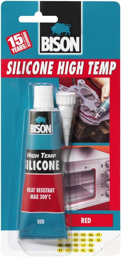 4 x Bison Silicone High Temp Red 60ml 6305453