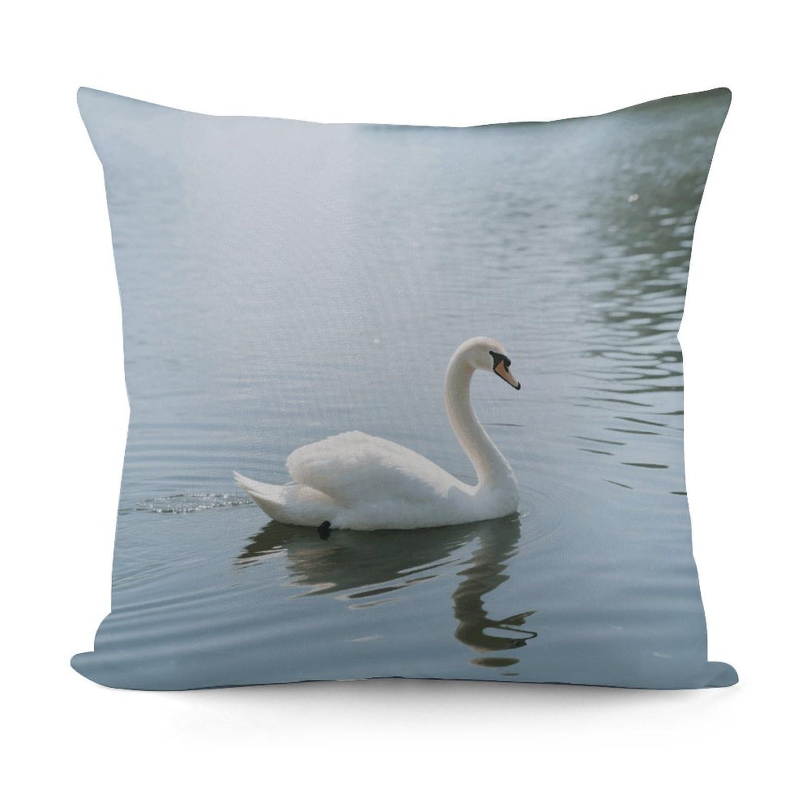 VstaDank White Swan Throw Pillow Covers Fade-Resistant Removable Pillowcase Square Cushion Case Cozy Pillow Case Breathable Pillow Protector Soft Pillow Shams 18"x18"