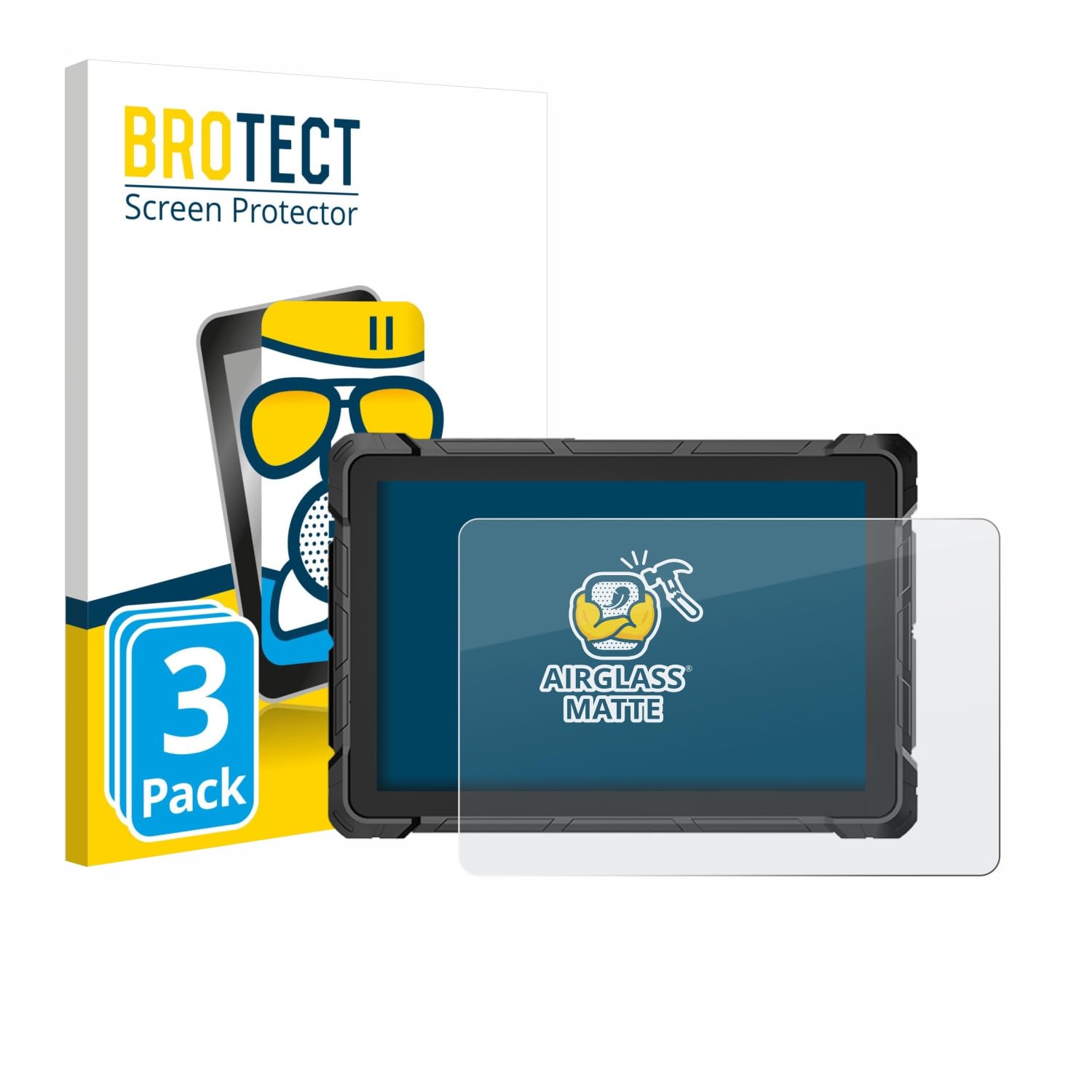 BROTECT 3 Stück Schutzglas für Higole F7G Rugged Tablet 10.1" | Entspiegelnder Displayschutz Made in Germany, Schutzfolie Matt Anti-Reflex Kratzfest 9H Anti-Fingerprint Einfache Montage