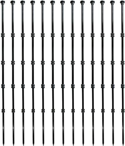Fercery - Poste de valla de jardín de 3.1 pies, fibra de vidrio pesada (diámetro 0.433 in), cercado temporal, paquete de 20 postes de valla