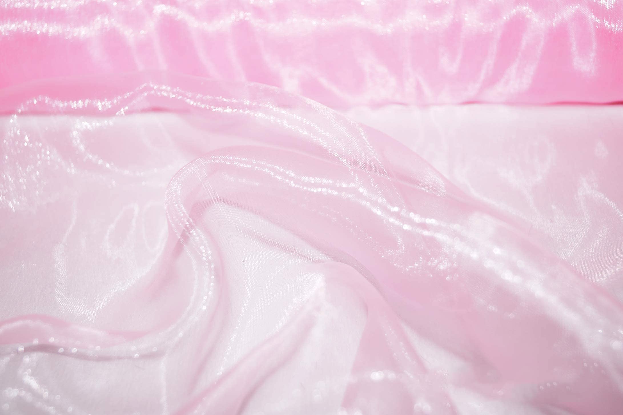 Premium Crystal Organza Voile Fancy Dress Costume Decorations Fabric 150cm Wide/Sold by The Metre (Candy Pink)