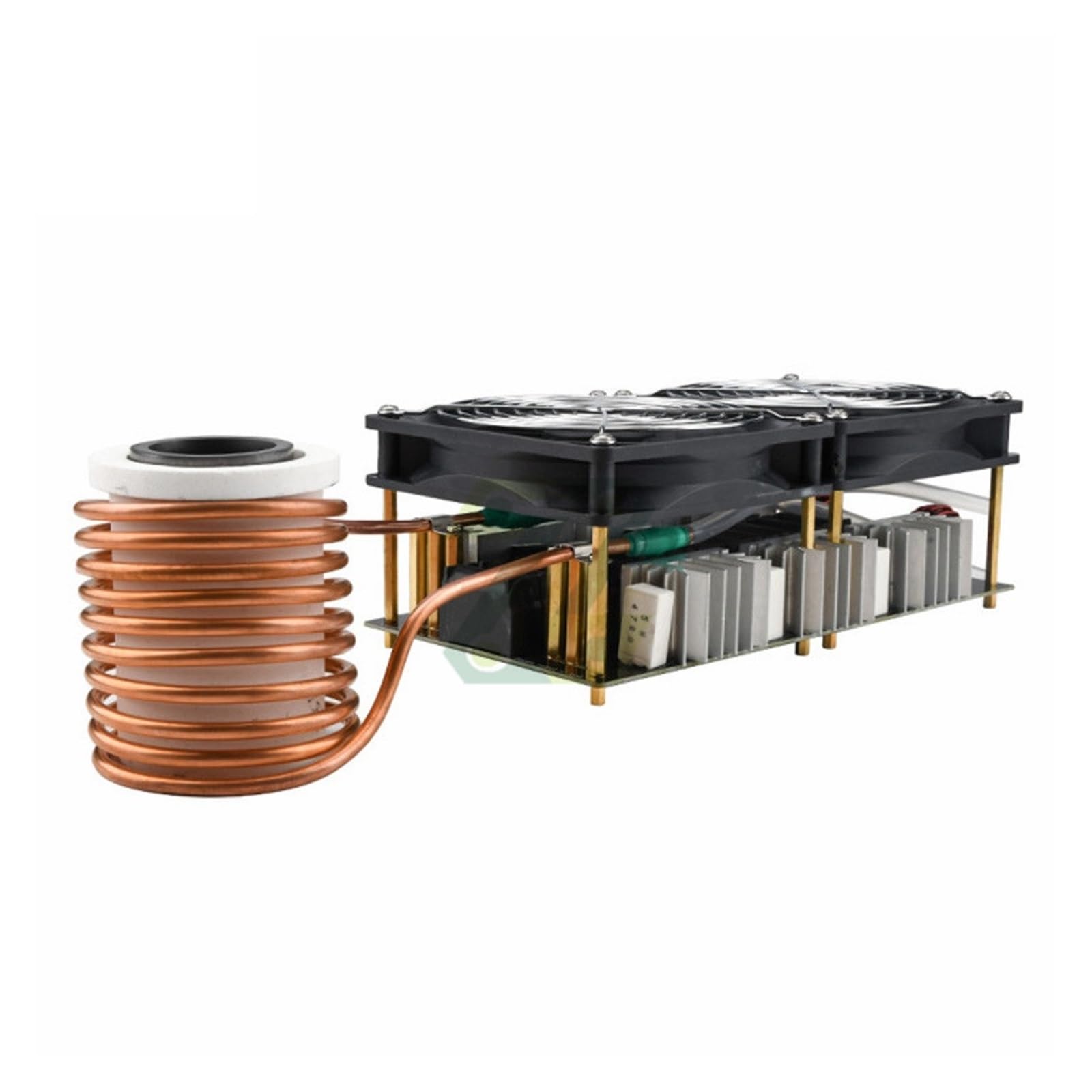 Nagrzewnica indukcyjna 2500W DC12-48V ZVS nagrzewnica indukcyjna płytka PCB nagrzewnica indukcyjna z cewką podwójny zestaw zasilający wentylatora