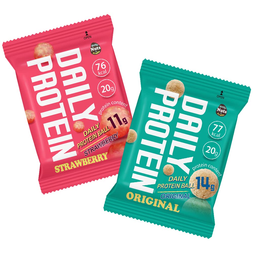 DAILY PROTEIN (PLAIN) - Healthy Snack, High Protein (14g), Low Calorie (77kcal), Low Carb, Keto-Friendly, Protein Snack, 0.7oz 25 packs