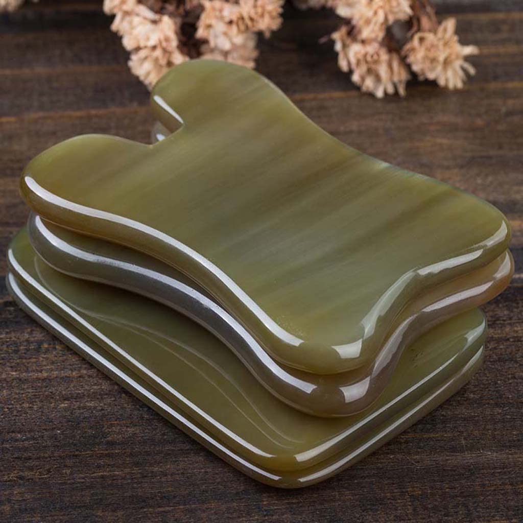 WZX Compresse Gua Sha, Strumento di Massaggio Naturale per la Cura della Pelle, Bordo Gua Sha per la Schiena del Viso, Ringiovanimento della Pelle, Riduce Il Gonfiore, Massaggiatore Terapia per Viso
