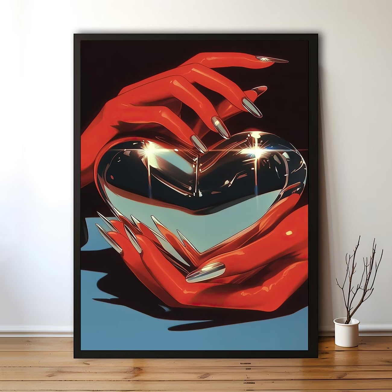 CHAOJIART Plakat ścienny na płótnie z naciągniętymi rękami, idealny do dekoracji kawiarni, sypialni, łazienki lub innego pomieszczenia (60 x 80 x 3 cm/bez ramki).