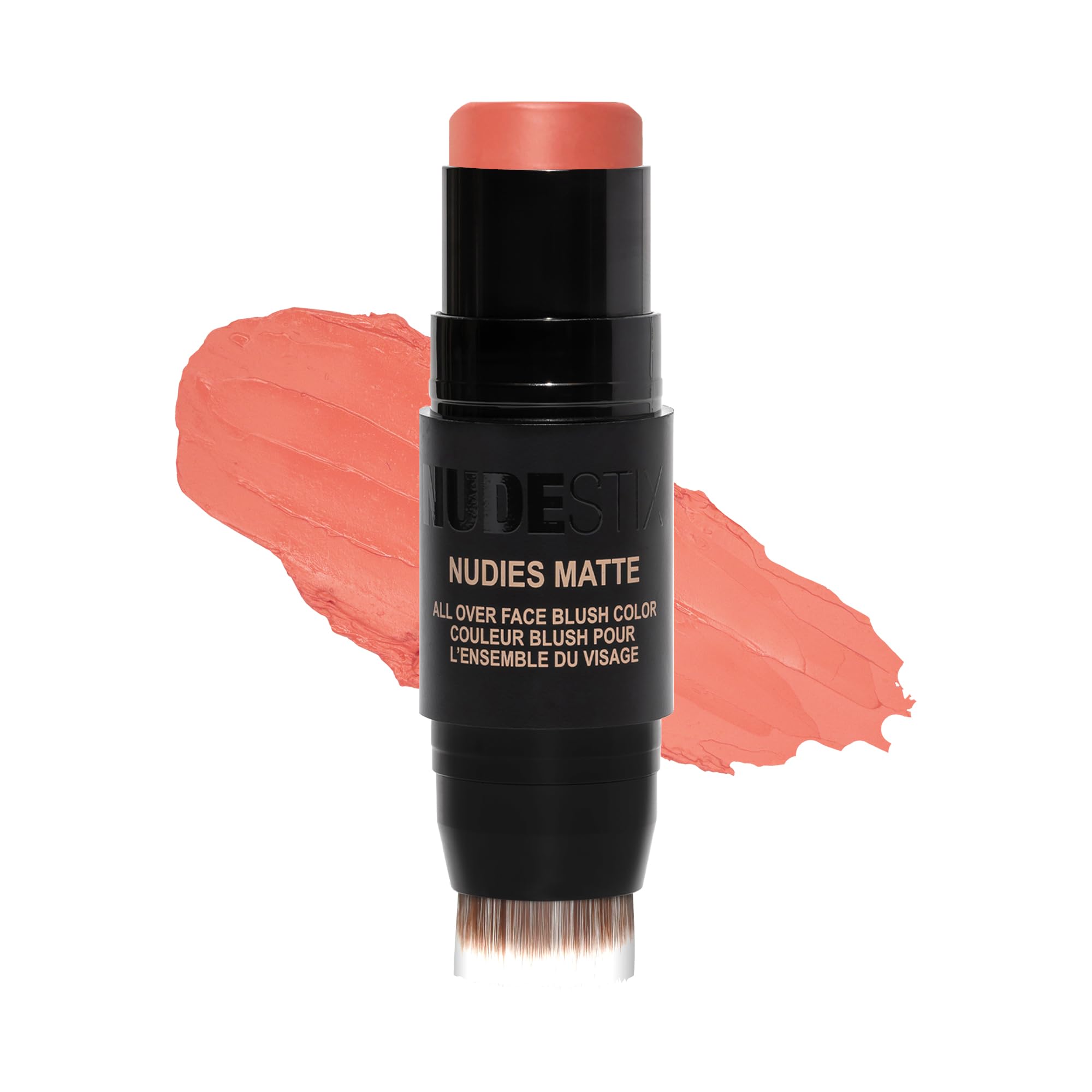 Nudestix Nudies Blush Stick – 3-in-1 Cream Blush for Cheeks, Eyes & Lips with Built-In Brush | Soft Matte Finish for a Natural Flush