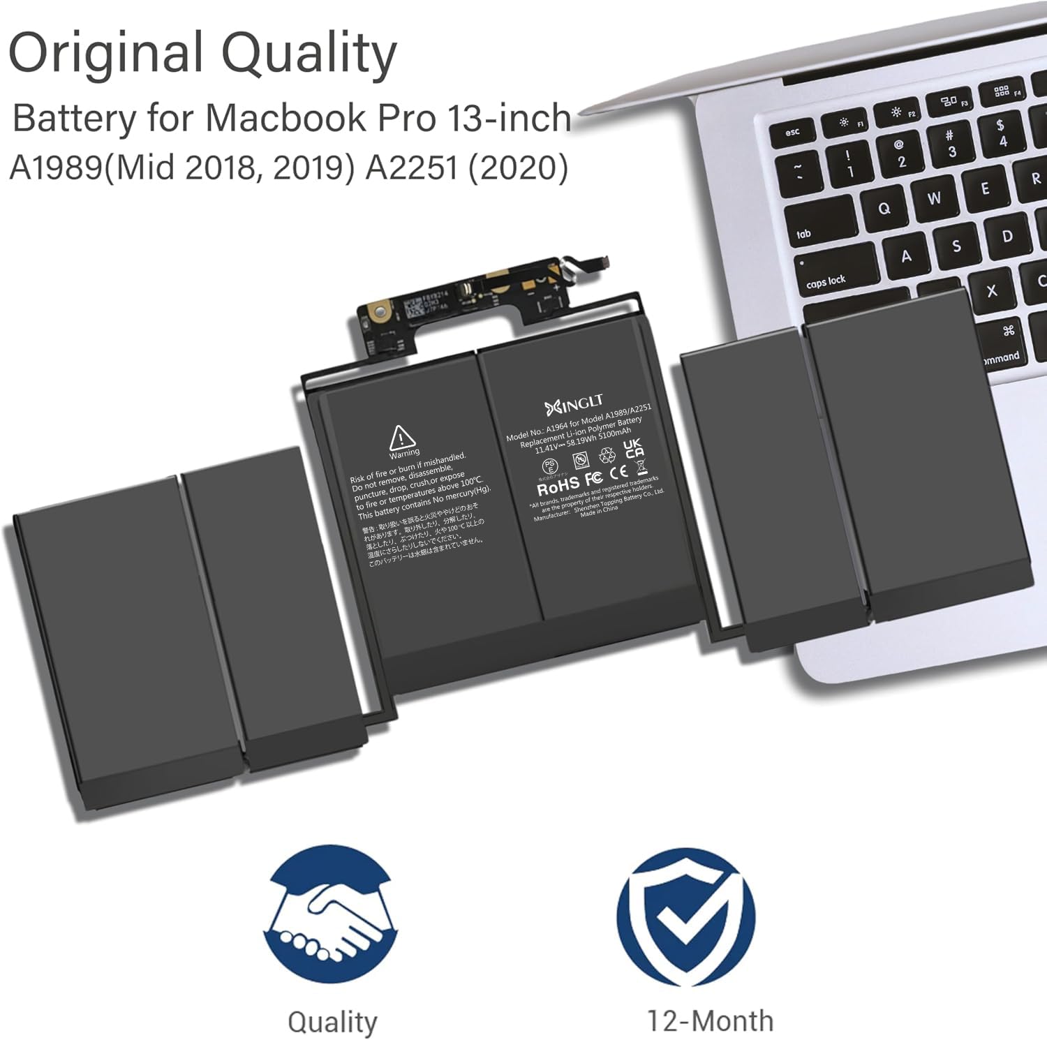 XINGLT A1964 A1989 Battery Replacement Laptop for 13 inch MacBook
