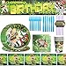Ben-10 Set di Stoviglie per Feste Ben-10 Forniture per Feste per Bambini stoviglie Party Kit Tovaglia Copertina Buon Compleanno Banner Birthday Party Supplies 42pcs
