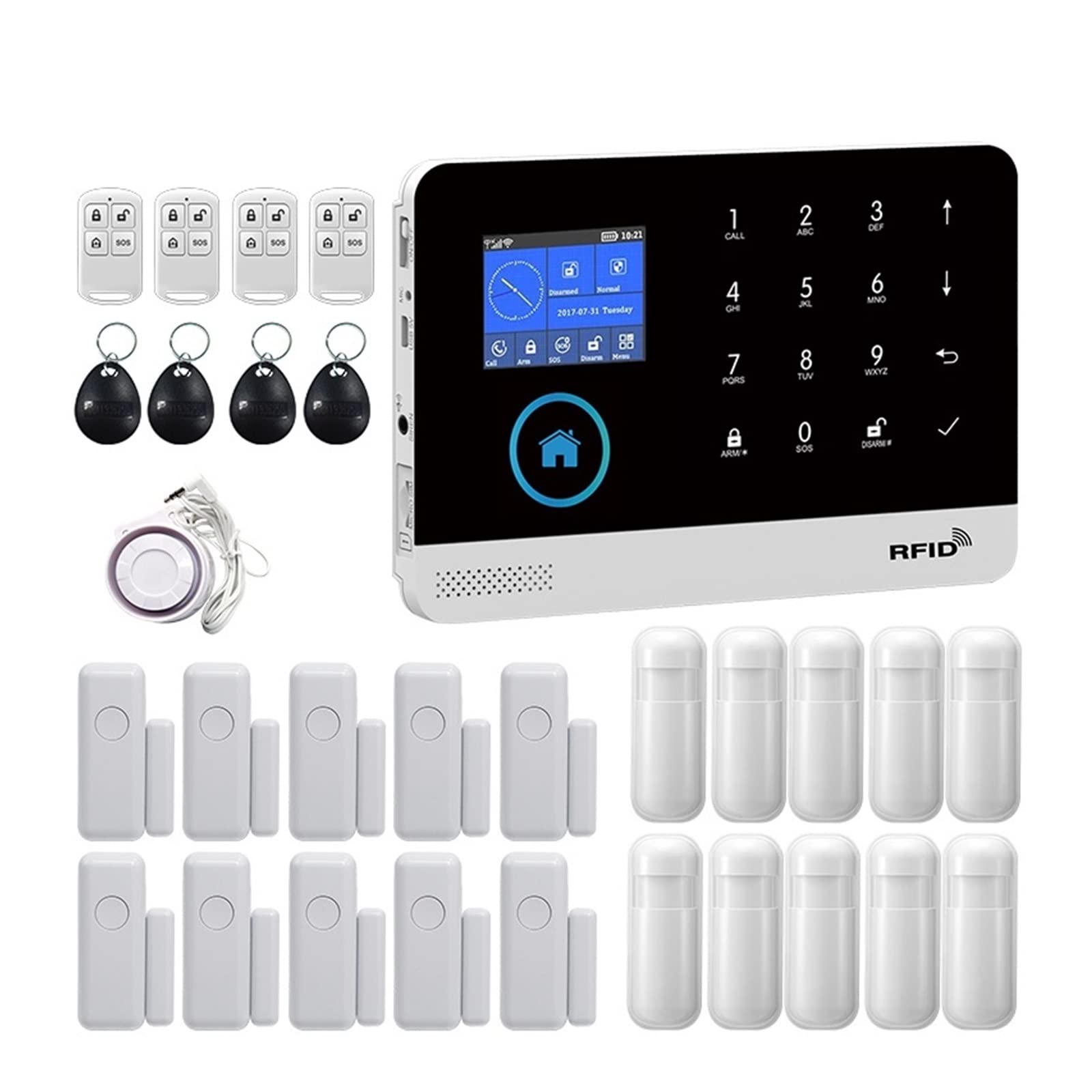 CUDTAPI Wireless GSM Home Security Alarm System For Tuya Smart With Motion Sensor(M)