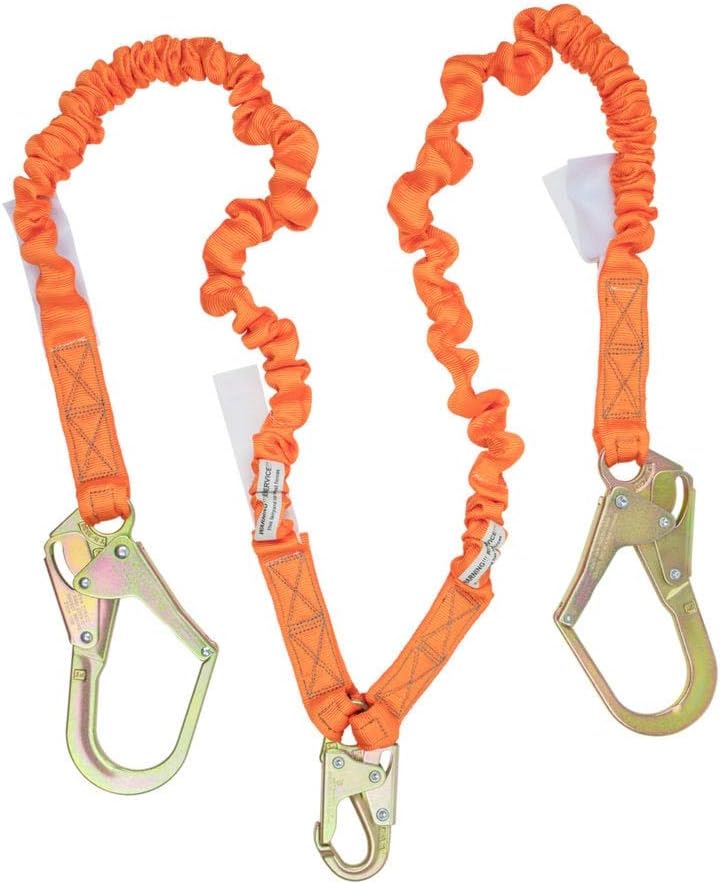 Warthog Pass Thru Safety Harness Fall Protection Kit with 6′ Double Leg Stretch Lanyard and D-Ring Extender