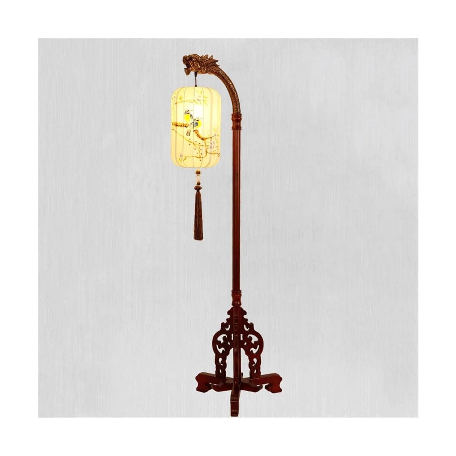 uhyOHF Floor Lamp, Chinese Floor Lamp Vintage Chinese Style Living Room Study Tea Room Antique Solid Wood Reading Standing Light(