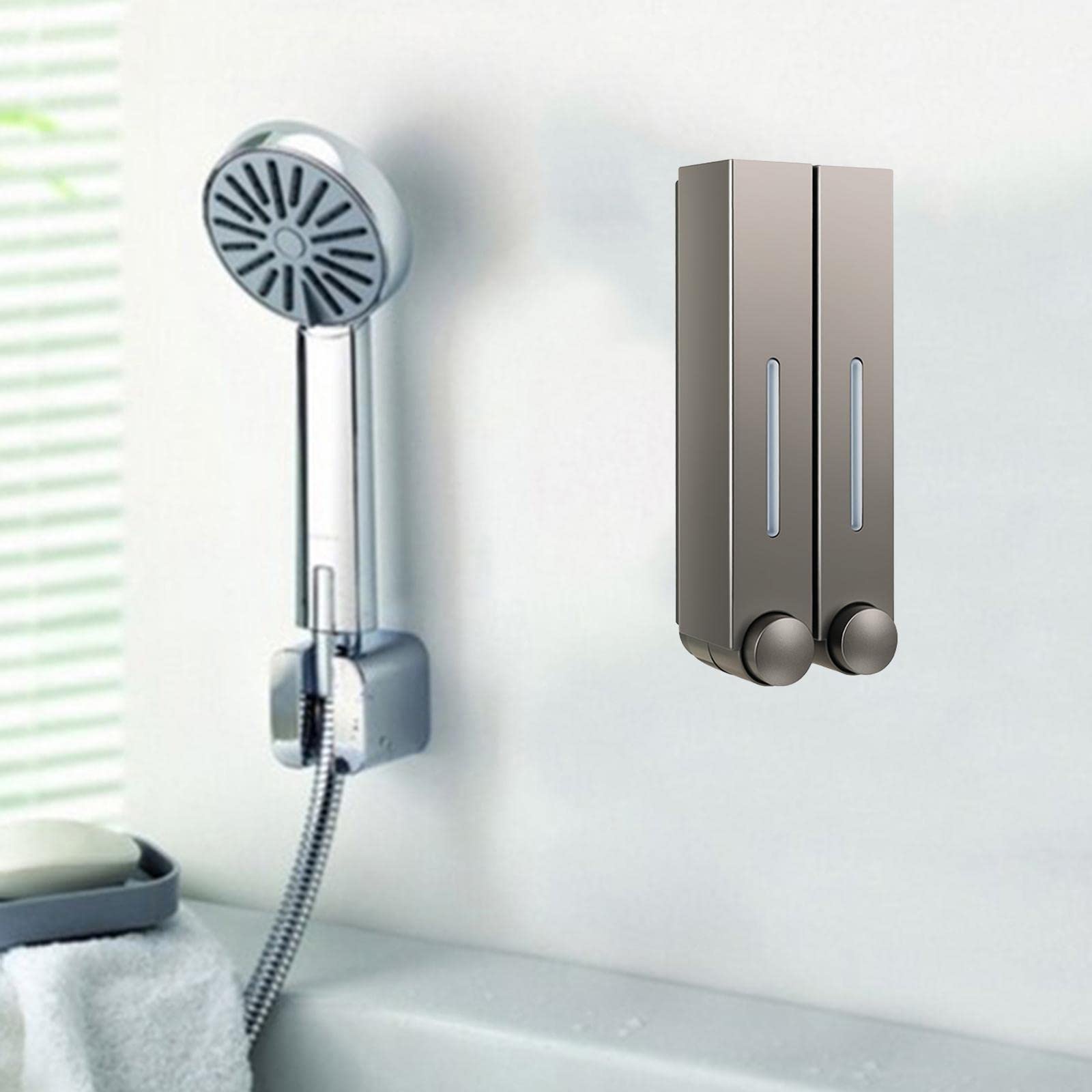 Dispensador de Jabón de Plástico para Montaje en Pared con Depósito, Ventana de Visualización. Ideal para Oficinas, Restaurantes, Aseos Y Baño,