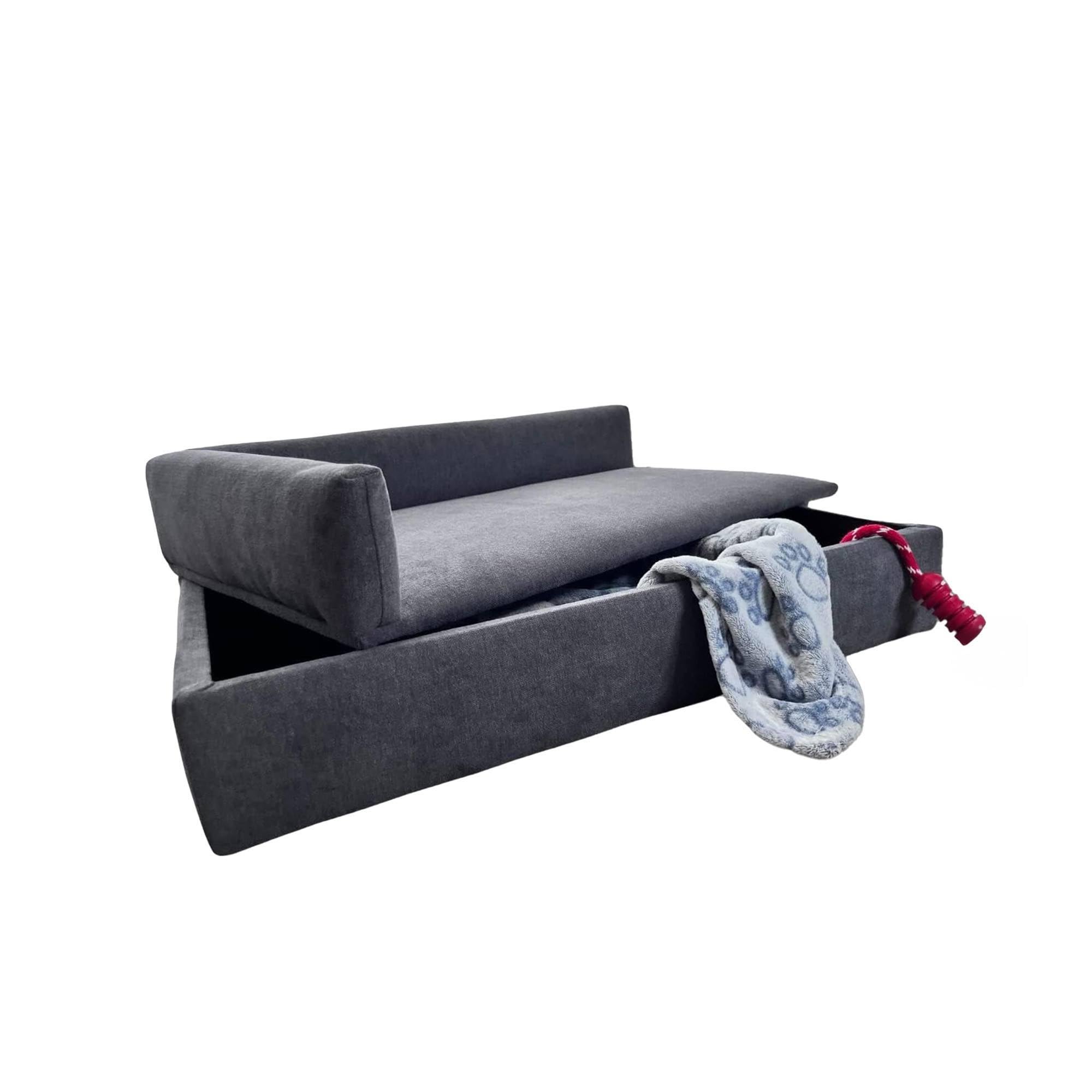 Well Home Sofá Cama con canapé para Mascotas con Tejido Especial y Base Acolchada Color Gris