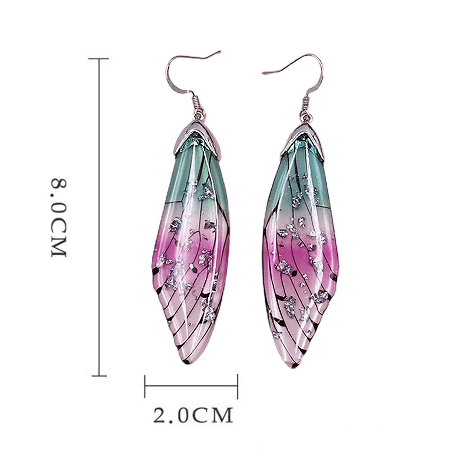 LLXYWJ Orecchini a Bottone per Orecchie da Donna, Orecchini Donna Strass Farfalla Ala Gancio per l'orecchio Gioielli Regalo / 16