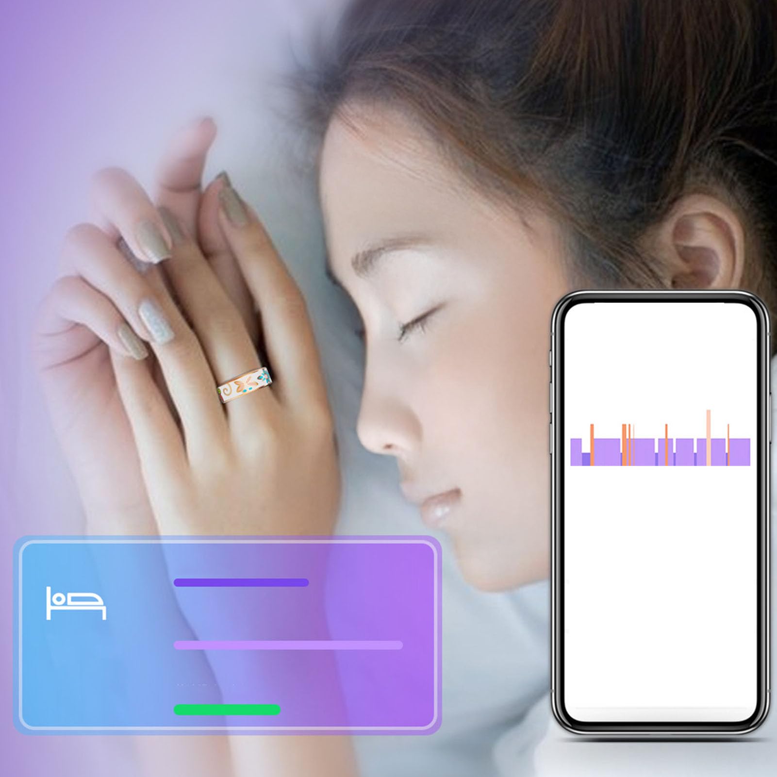 Anillo Inteligente con Artesanía Esmaltada y Fotografía Remota, IP68 para Monitoreo del Sueño y Seguimiento del Estado Físico, (8 ID: 18,1 mm/0,711 Pulgadas, Circunferencia: 56,9 mm/2,24