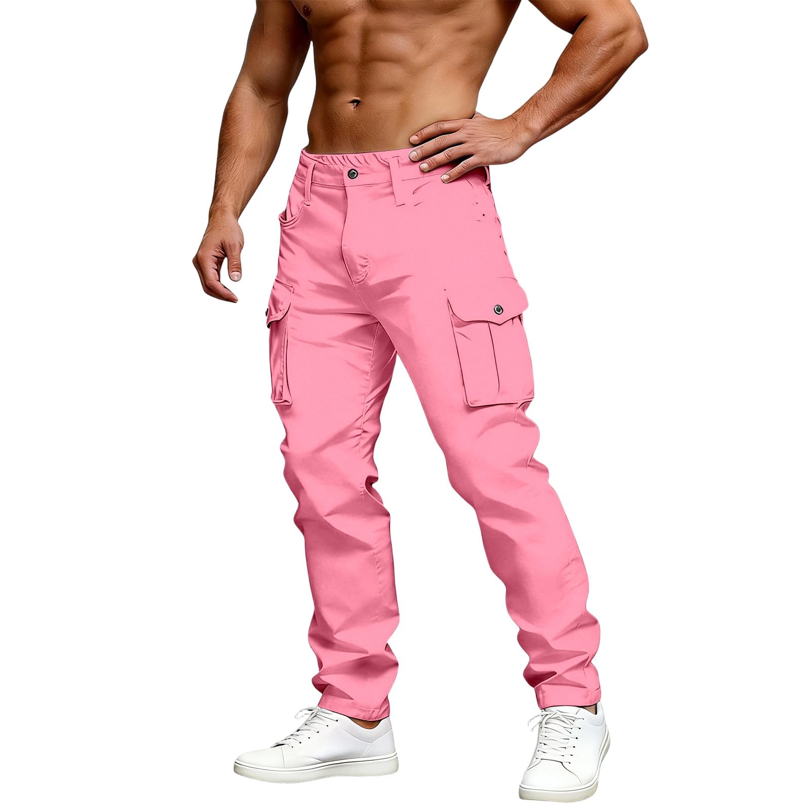Pantalon cargo pour homme - Pantalon d'été avec poches - Décontracté - Chino Cargo - Respirant - Pantalon de jogging - Pantalon de sport - Séchage rapide - Pantalon de loisirs - Pantalon