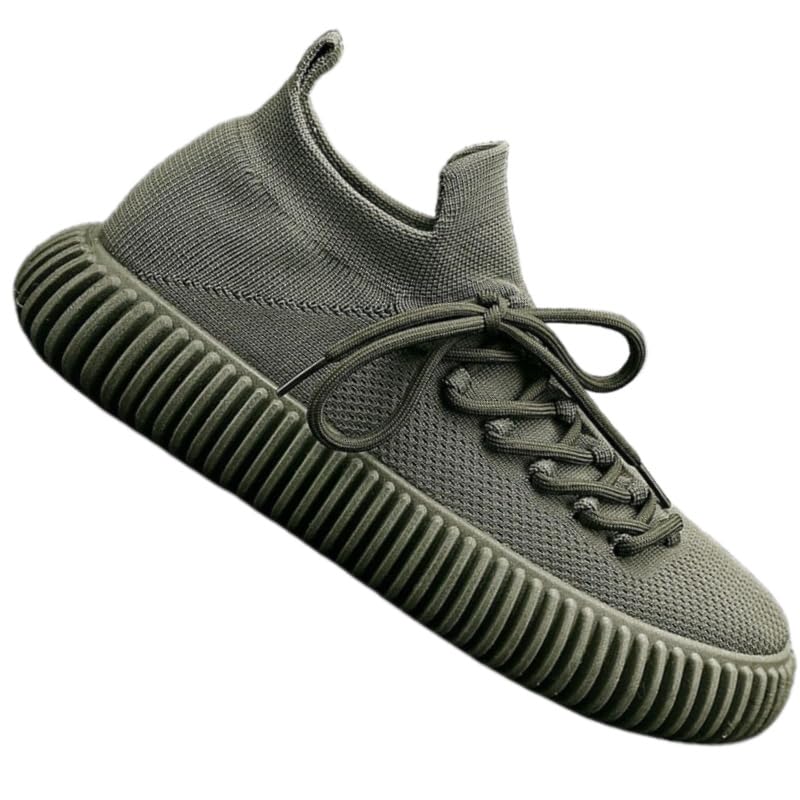 Men's Solid-Color Canvas Shoes, Comfortable Rubber-Soled lace-up Shoes