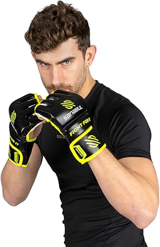 Miniatura 2 de Sanabul Guantes esenciales de MMA para hombres y mujeres  Guantes de lucha profesionales para entrenamiento de combate, agarre y bolsa  Confiados