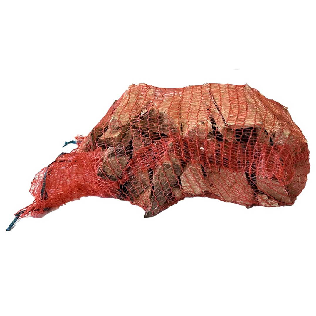 Leña de fuego 100% madera de abeto, paquete de 12 dm3 para fuego, combustión limpia y duradera para tu chimenea o estufa | Potencia calorífica < 5,25 KWh/Kg (bolsa de red, 12)