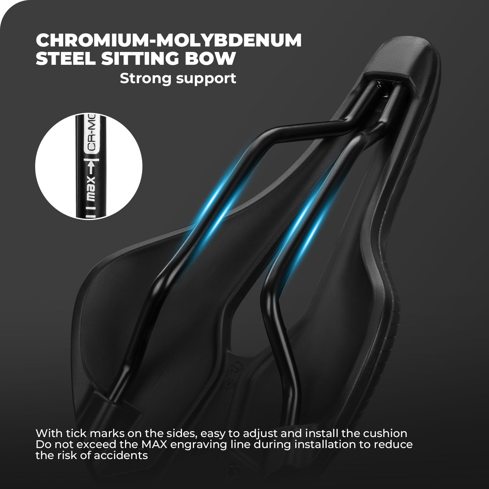 ROCKBROS Sillín de Bicicleta Cómodo Unisex Ergonómico Impermeable con Espuma de Alta Densidad y Estructura Cromo Molibdeno para Bicicleta Urbana, MTB, Ebike