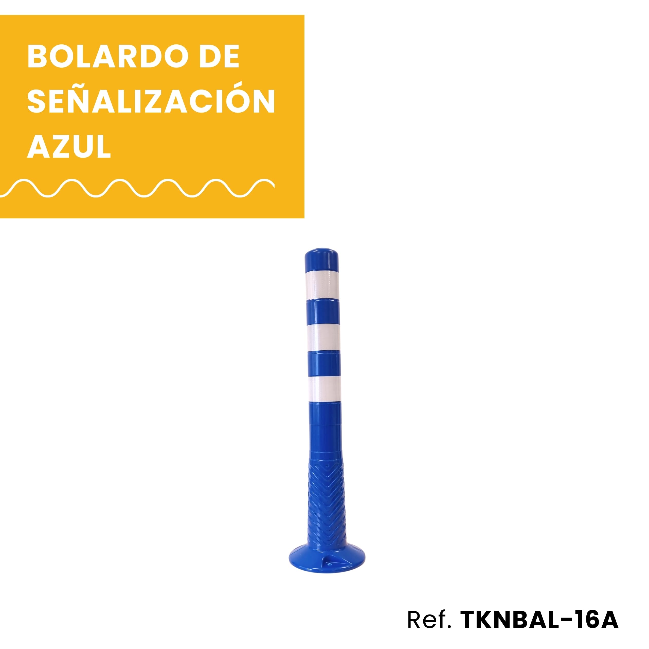 PARKING FACIL | Borne de signalisation avec bandes réfléchissantes | Taille : 75 cm | Couleur bleue | Vis incluses | 1 unité