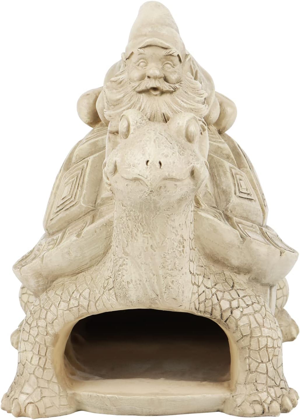 YardsBee Gnome-Riding-Turtle Downspout Extension Statue Outdoor Garden Decorative Rain Gutter Splash Block Waterproof Resin Gutter Downspout Extension Decor for Patio