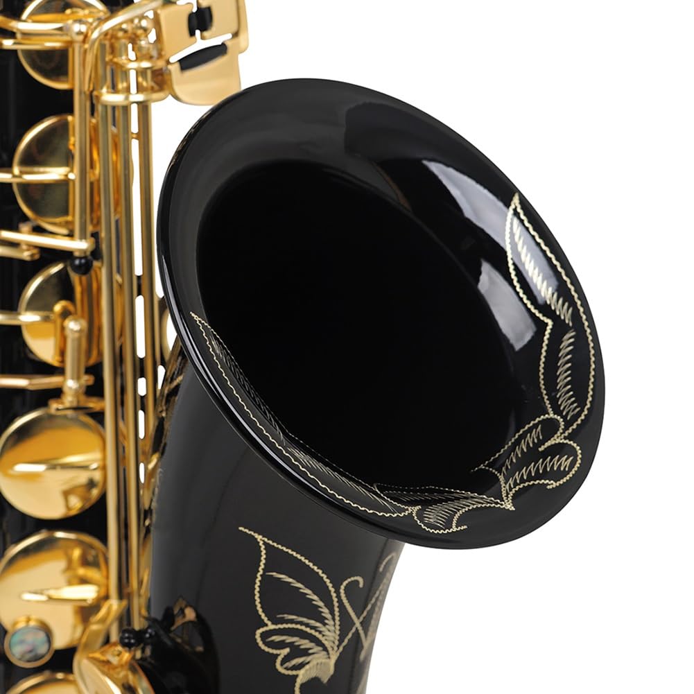 Saxofón alto en mi bemol Kit de saxofón de latón en mi bemol, accesorios completos, sonido profesional, llaves de concha de abulón, ideal for todos los músicos, incluye estuche rígido, correa, guantes