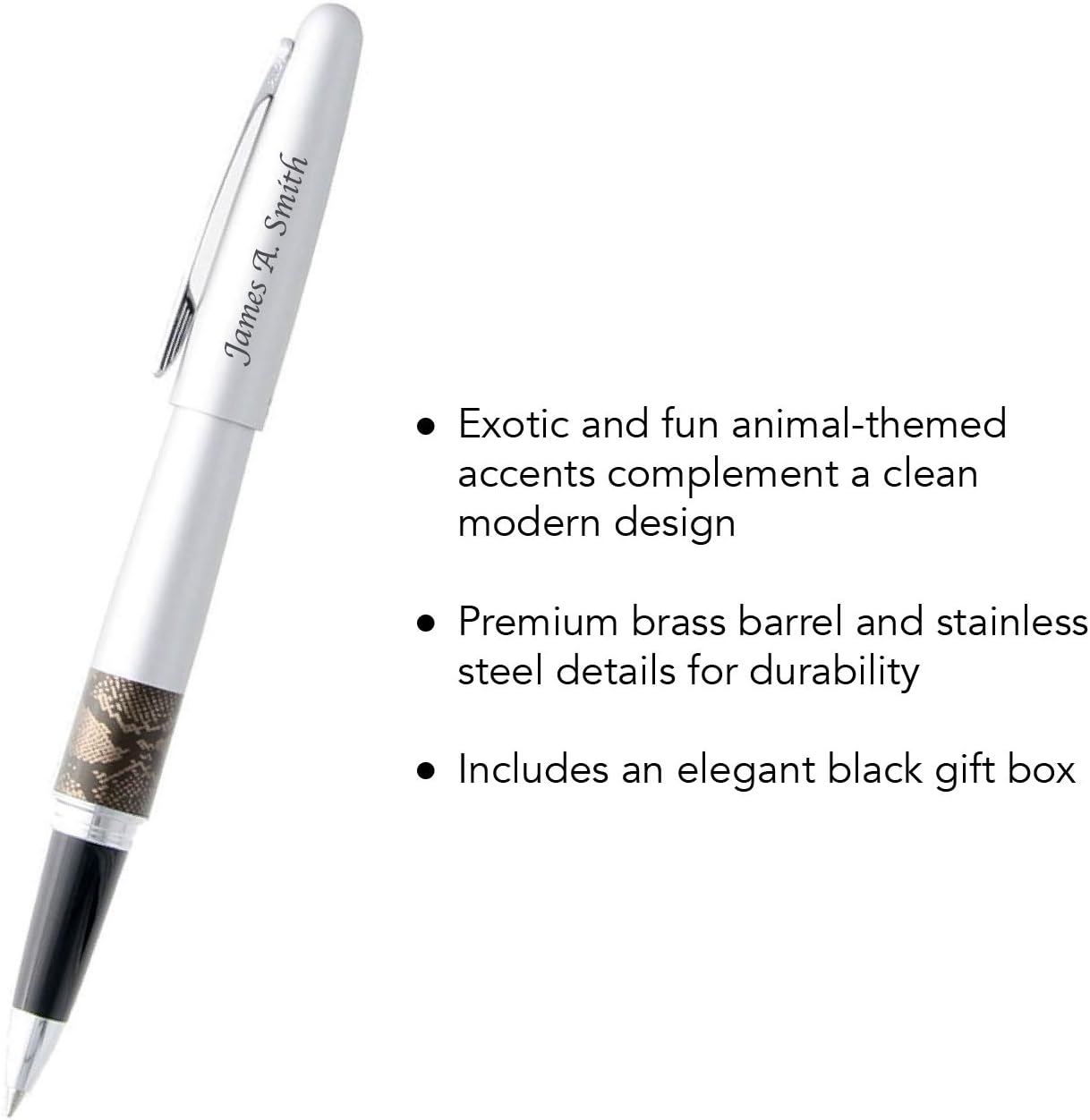 PILOT Engraved/Personalized Metropolitan Animal Collection (Rollerball, Silver Python) Rollerball Silver Python