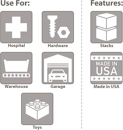 Miniatura 4 de Akro-Mils 33105 Akro-Grid - Caja modular de plástico ranurada dividible apilable, (10-78 pulgadas de largo x 8-14 pulgadas de ancho x 5 pulgadas de
