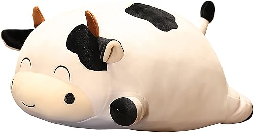 wuyu Almohada de felpa de vaca, adorable juguete de peluche, almohada suave para abrazar vaca para niños y niñas (quinta, 13.7 pulgadas)